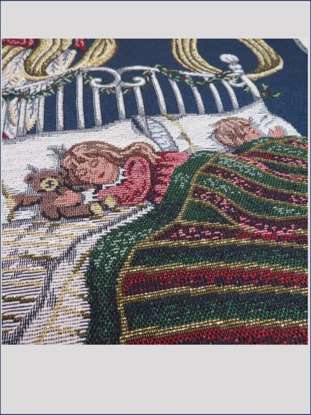 Guardian Angel Metallic Tapestry Panel 17x17 Wall Hanging Religious DIY